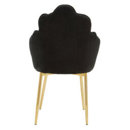 Orsina Contemporary Black Velvet Dining Chair, Durable & Adjustable Velvet Office Chair, Backrest Accent Chair - thumbnail 4