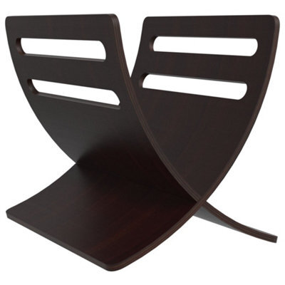 Berkfield Elegant Wooden Magazine Rack Floor Standing Brown