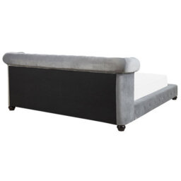 Beliani Waterbed Velvet Cavaillon 180 X 200 Cm (Eu Super King) Light Grey - thumbnail 7