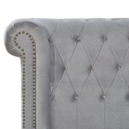 Beliani Waterbed Velvet Cavaillon 180 X 200 Cm (Eu Super King) Light Grey - thumbnail 8