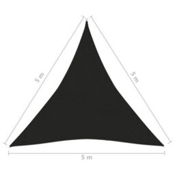 Berkfield Sunshade Sail 160 G/m2 Black 5X5X5 M Hdpe - thumbnail 6