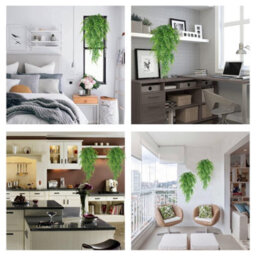 Artificial Hanging Plants Fern Vine, Fake Hanging Ivy Leaf Decoration For Indoor And Outdoor Use, Greenery Decor, 2Pcs - thumbnail 6