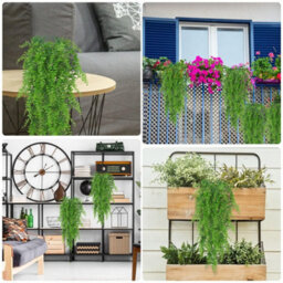 Artificial Hanging Plants Fern Vine, Fake Hanging Ivy Leaf Decoration For Indoor And Outdoor Use, Greenery Decor, 2Pcs - thumbnail 8