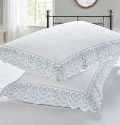 Rapport Home Elise Embroidered Floral Duvet Cover Set With Pillowcases Included (White) - thumbnail 4