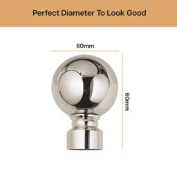 Moonlight Bedding Extendable Metal Curtain Pole With Ball Finials - Adjustable Plain Curtain Rod (Brushed Silver, 63 - 118 Inches) - thumbnail 5