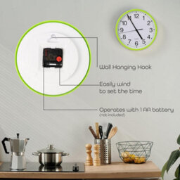Divchi Wall Clock Silent & Non-Ticking Modern Battery Operated Digital Quiet Sweep Office Home School Kitchen Decor Clocks Green - thumbnail 4