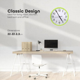 Divchi Wall Clock Silent & Non-Ticking Modern Battery Operated Digital Quiet Sweep Office Home School Kitchen Decor Clocks Green - thumbnail 5