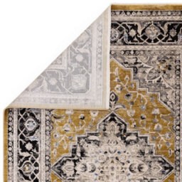 Gold Luxurious Traditional Bordered Easy To Clean Rug For Living Room Bedroom & Dining Room-200Cm X 290Cm - thumbnail 5