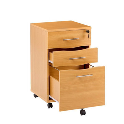3 Drawer Lockable Mobile Filing Cabinet Under Desk Pedestal - image 1