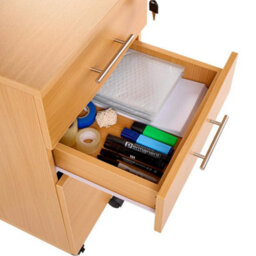 3 Drawer Lockable Mobile Filing Cabinet Under Desk Pedestal - thumbnail 3