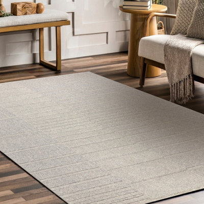 RugsX Flux 461.3.ae121 Wool Carpet Osta - Geometric, Structural, Loft Beige Grey 240X340 Cm - image 1
