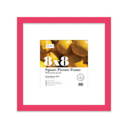 "8X8"" Bright Pink Picture Frame - 8X8"" Square Frame With 6X6"" Mount For 8X8""/6X6"" Pictures Art Deco Style Room Decor, 1 Pack" - thumbnail 1