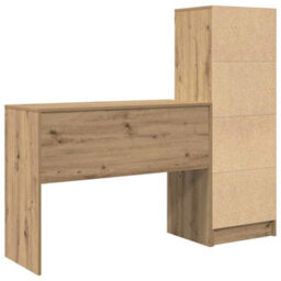 Berkfield Desk With Storage Artisan Oak Engineered Wood - thumbnail 8