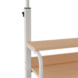 Living And Home White Maple Wood Home Height Adjustable Movable Bedside Table 60Cm W X 40Cm D - thumbnail 8