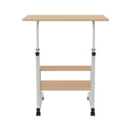Living And Home White Maple Wood Home Height Adjustable Movable Bedside Table 60Cm W X 40Cm D - thumbnail 4