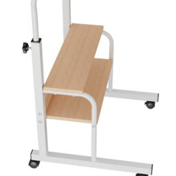 Living And Home White Maple Wood Home Height Adjustable Movable Bedside Table 60Cm W X 40Cm D - thumbnail 6