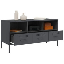 Berkfield Tv Cabinet Anthracite 100.5X39X50.5 Cm Steel - thumbnail 5