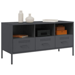 Berkfield Tv Cabinet Anthracite 100.5X39X50.5 Cm Steel - thumbnail 4