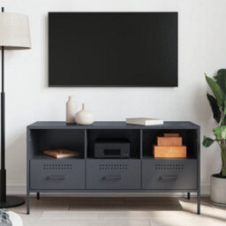 Berkfield Tv Cabinet Anthracite 100.5X39X50.5 Cm Steel - thumbnail 3