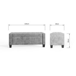 Velvet Ottoman Storage Bench Window Seat Box Bedroom Living - thumbnail 2