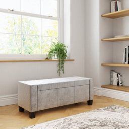 Velvet Ottoman Storage Bench Window Seat Box Bedroom Living - thumbnail 3