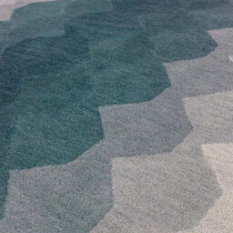 Blue Grey Teal Abstract 12mm Thick Stain-Resistant Rug For Bedroom, & Living Room, Easy To Clean Wool Rug-120Cm X 170Cm - thumbnail 2