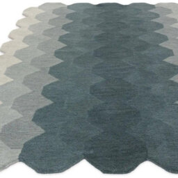 Blue Grey Teal Abstract 12mm Thick Stain-Resistant Rug For Bedroom, & Living Room, Easy To Clean Wool Rug-120Cm X 170Cm - thumbnail 3