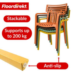 Floordirekt 6 Pack Stackable Garden Chairs Weather Resistant Uv Protected Patio Balcony Dining Set Anthracite 60 X 51 Cm - thumbnail 3