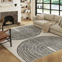 Decoranddecor Living Room Rugs, Washable Area Rugs, 120X170Cm, Non-Slip, Pet Friendly, Low Pile, Modern Rug - Brayen - thumbnail 7