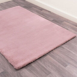 Faux Fur Blush Plain Shaggy Polyester Easy To Clean Rug For Living Room And Bedroom-120Cm X 170Cm - thumbnail 2