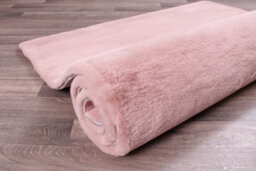 Faux Fur Blush Plain Shaggy Polyester Easy To Clean Rug For Living Room And Bedroom-120Cm X 170Cm - thumbnail 6