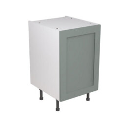 Kitchen Kit Sage Green Matt Shaker Door Base Unit Cabinet Soft Close Drawers Flatpack - 500X870mm