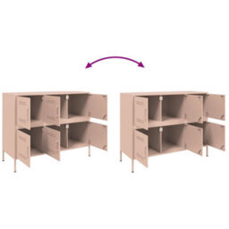 Berkfield Sideboard Pink 100.5X39X79 Cm Steel - thumbnail 9