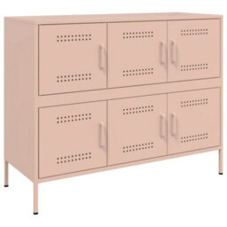 Berkfield Sideboard Pink 100.5X39X79 Cm Steel - thumbnail 2