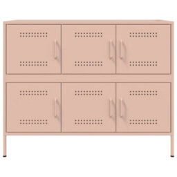 Berkfield Sideboard Pink 100.5X39X79 Cm Steel - thumbnail 6