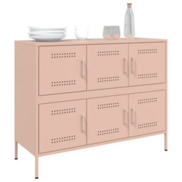 Berkfield Sideboard Pink 100.5X39X79 Cm Steel - thumbnail 4