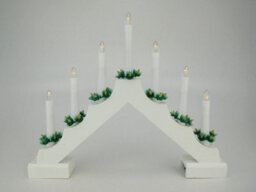 7 Led Wooden Christmas Candle Bridge Battery Operated Indoor Xmas Festive Pre-Lit Warm White Light Window Decoration Arch - thumbnail 2