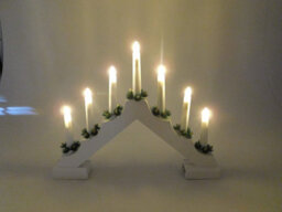 7 Led Wooden Christmas Candle Bridge Battery Operated Indoor Xmas Festive Pre-Lit Warm White Light Window Decoration Arch - thumbnail 3