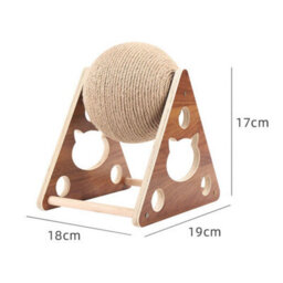 B Cat Scratching Toy Natural Sisal Rotatable Ball Interactive Kitten Scratcher Toy - thumbnail 2