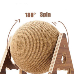 B Cat Scratching Toy Natural Sisal Rotatable Ball Interactive Kitten Scratcher Toy - thumbnail 6