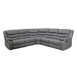 Furniture in Fashion Sorreno Bonded Leather Recliner Corner Sofa In Dark Grey - thumbnail 4