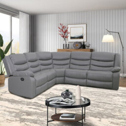 Furniture in Fashion Sorreno Bonded Leather Recliner Corner Sofa In Dark Grey - thumbnail 3