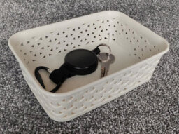 Curver 4 X A6 Cream Rattan Effect Storage Basket Tray Small Desk Tidy Office - thumbnail 4