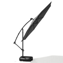 Living And Home 3M Led Lighted Large Garden Cantilever Parasol Outdoor Patio Banana Umbrella Crank Tilt With 60L Fillable Base, Dark Grey - thumbnail 6