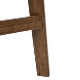 Wyld And Coco Armless Retro Bar Chairs Set Of 2 Brown Rubberwood With Cream Off-White Upholstery - thumbnail 8