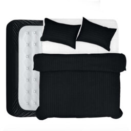 Aspire Homeware Black Duvet Cover Complete Set, Reversible Modern Bedding Set, Double (L)200Cm X (W)200Cm - thumbnail 1