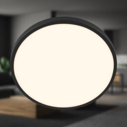 Briloner Black Led Ceiling Light Round Panel Hallway Living Room Lamp 33Cm, 17,5W, 2400Lm - thumbnail 3