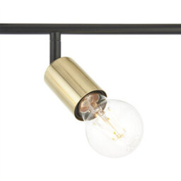 First Choice Lighting Journey - Matt Black & Gold 4 Way Adjustable Ceiling Spotlight - thumbnail 3