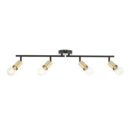 First Choice Lighting Journey - Matt Black & Gold 4 Way Adjustable Ceiling Spotlight - thumbnail 6