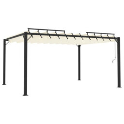 Berkfield Gazebo With Louvered Roof 3X4 M Cream Fabric And Aluminium - thumbnail 2